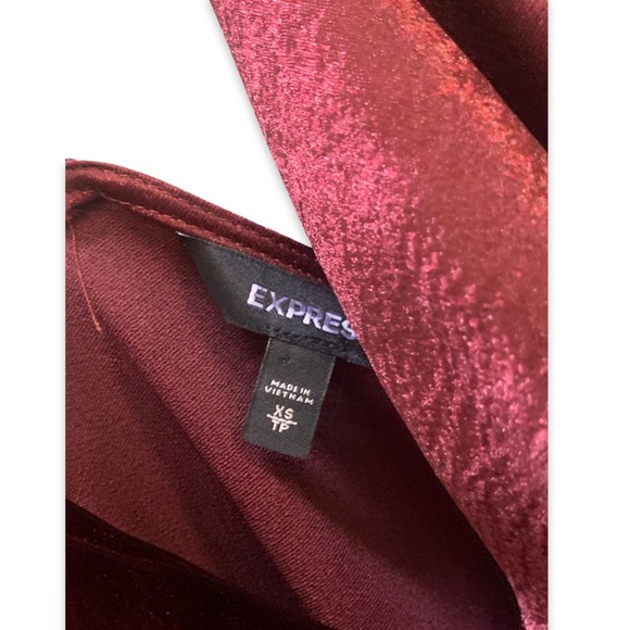 NWOT Express Maroon Cowl Neck Satin Tank Top - Picture 4 of 5